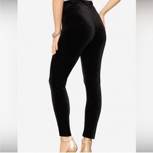 J. Crew Velour Black Pull On Leggings sz S Black